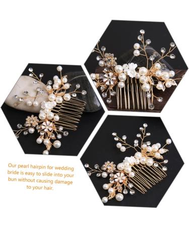 FRCOLOR Pearl Comb Gold Headpiece Hair Combs for Wedding Bridal Headdress Prom Tiara Girl Hair Accessories Pearl Hair Clips Bride Wedding Hair Comb Bridal Headpieces for Wedding Alloy - Buy Online on GoSupps.com