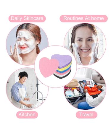 Buy uxcell 30 Count Heart-Shaped Compressed Facial Sponges for Daily Skincare | Multi-Color Cleaning Pads for Home Kitchen & Travel - International Shipping Available - Buy Online on GoSupps.com