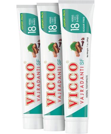 Vicco Vajradanti Herbal Toothpaste - Natural Astringent & Analgesic 18 Herbs Vegan Cruelty-Free Sugar-Free 3-Pack 7oz - Buy Online on GoSupps.com
