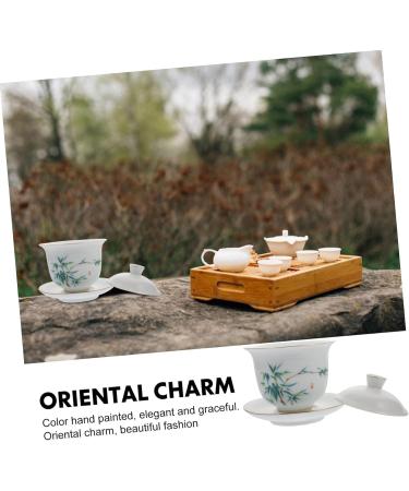 PRETYZOOM 1 Set Hand-Painted Cup Teacup Teaware Decoration Teapot Retro Ware with Lid Size Bowl White Covered - Buy Online on GoSupps.com