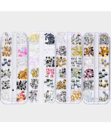 Multicolor Horse Eye Rhinestones Nail Art Studs - 4 Boxes Crystals for Nail Decorations (M21-M24) - Buy Online on GoSupps.com