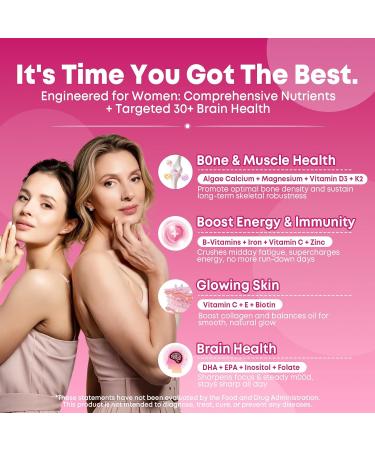 180 Count Women's Multivitamin Gummy Methylated Multivitamin for Women Gummies Sugar Free Daily Vitamin with Iron Omega 3 Biotin for Beauty Immune Hair & Skin - Vegan Mixed Berry Flavor - Buy Online on GoSupps.com