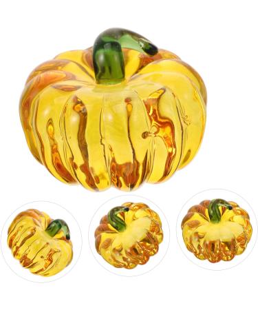 LIFKICH Simulation Glass Pumpkin Glass Crystal Pumpkin Crafts Desktop Home Decoration Photo Props 2pcs (yellow) Halloween Home Decor s Yellow Decor Party Favors Household Products Counter - Buy Online on GoSupps.com