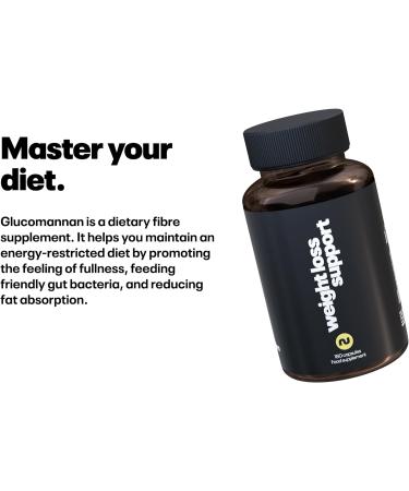 Numan Glucomannan Weight Loss Support Capsules - 180 Capsules - Vegan-Friendly Appetite Suppressants - Made in the UK - Buy Online on GoSupps.com