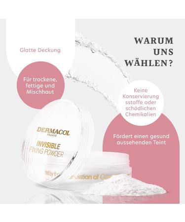 Dermacol Transparent Fixing Powder | Long-lasting Makeup | 13g White - Ideal for All Skin Tones - Buy Online on GoSupps.com