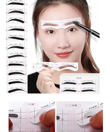 12 Style/Shape Self-Adhesive Eyebrows Stencil - 26 Pcs. Per Pad for Perfect Eyebrow Shaping - Buy Online on GoSupps.com