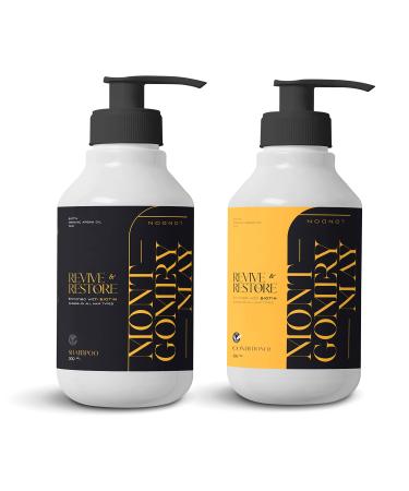 Montgomery May London Biotin Hair Growth Set Biotin Shampoo and Conditioner with Argan Oil Oud All Hair Types Enhanced Hair Growth and Density 300ml Bottle