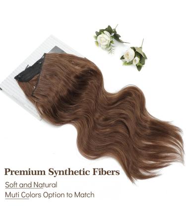 Adjustable Brown Clip-in Hair Extensions - 20 inch Synthetic Curly Hair Pieces for Women - Buy Online on GoSupps.com