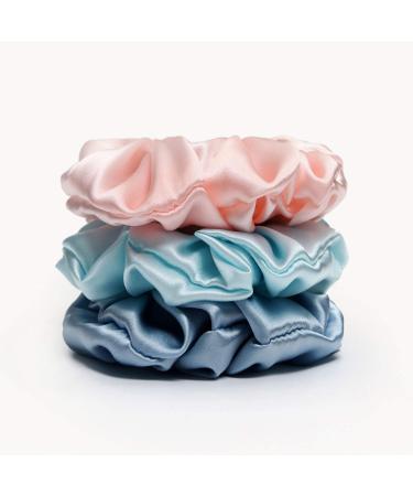 100% Silk Scrunchies Hair tie Strong hold for girls & women hair tie scrunch scrunching with single -colored elastic thick ribbons soft ropes ponytailers women hair jewelry bladder rubber