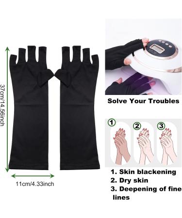 KASESSS 3 Pairs UV Gloves for Gel Nails Fingerless UV Protection Gloves Nail Art Anti UV Gloves Lightweight Nail Gloves UV Protection UV Lamp Gloves for Protect Hands from UV Light Lamp Dryer - Buy Online on GoSupps.com