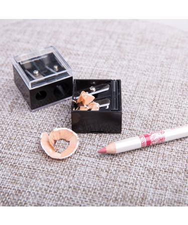2-in-1 Makeup Pencil Sharpener for Eyeliner, Eyebrow Pencil & Lip Liner - Black - Buy Online on GoSupps.com
