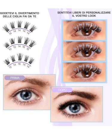 Syloripha Cluster Lashes Individual Lashes D Curl Professional Lash Extension DIY False Eyelashes Fluffy Soft (Eyelash Sets 50D) - Buy Online on GoSupps.com