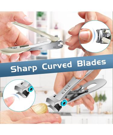 Professional Thick Nail Clippers for Men - Wide Jaw Opening, Sharp Toenail Cutter with Catcher | Durable Heavy Duty Fingernail & Toe Nail Clipper for Seniors - Buy Online on GoSupps.com