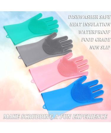 Taylor & Brown Pair of Magic Dishwashing Cleaning Sponge Gloves Reusable Silicone Brush Scrubber Heat Resistant for Kitchen Bathroom Cleaning Pet Hair Care Car Washing (Pink) - Buy Online on GoSupps.com