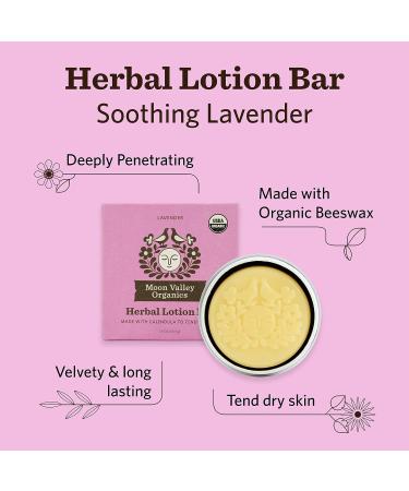 Moon Valley Organics Lavender Moon Melt Bar with Calendula, Comfrey, and Beeswax - Heal and Restore Chapped Skin Naturally - Buy Online on GoSupps.com