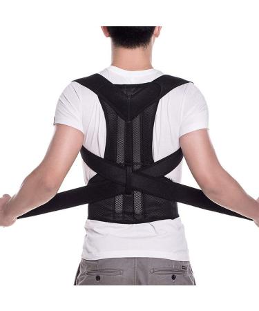 Posture Correction Belt Fitness Harness Adjustable Shoulder Strap Back Brace Clavicle Support Suitable for Male and Female Makes Exercise More Efficient (Color : Black Size : XXL) (Black Xx (Black Black Small