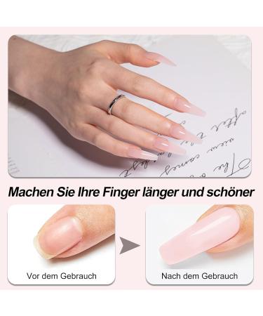 Mogray Poly Nails Gel Starter Set - 60ml Jelly Nude Apricot Pink | DIY Nail Design Extension Kit - Buy Online on GoSupps.com