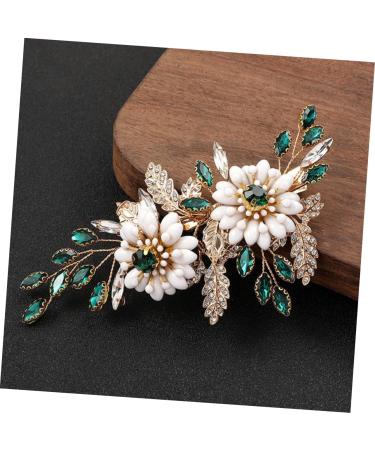 FOMIYES Women Hair Accessories Hair Clip for Thin Hair Girls Hair Clips Bride Hair Clips Hair Clips Decoration Women Hairpin Green Crystal Barrette Hairclips Metal Hair Piece Miss Leaves - Buy Online on GoSupps.com