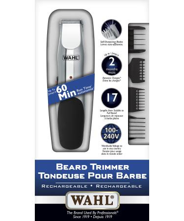 Wahl Canada Rechargeable Beard Trimmer All You Need for Beard & Stubble Men Grooming beard trimmer with ergonomic contour design and soft touch elements for easy grip - Model 3243