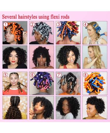 30PCS 9.45 Flexible Foam Curling Rods for Women & Girls - Soft No Heat Hair Rollers for Long & Short Hair - Sleep In Hair Curlers (Random Color) - 0.71 x 9.45 Inch - Buy Online on GoSupps.com
