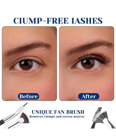 4PCS Mascara Fan Brush Set - Multifunctional Clump Eyelash Comb & Separator for Perfect Lashes | Scalloped Folding Lash Wand Tool for Upper & Lower Lashes - Buy Online on GoSupps.com