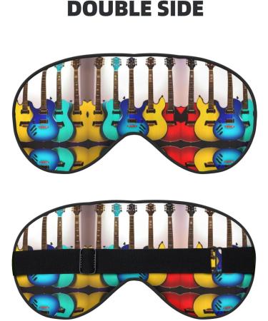 FoRes Colorful Guitars Print Sleep Eye Mask | Adjustable Light Blocking Unisex Design for Deep Rest - Buy Online on GoSupps.com