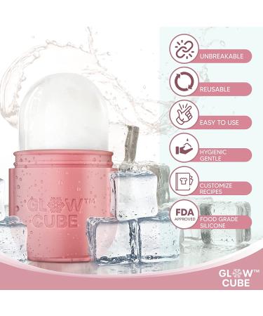 Glow Cube Ice Roller - Reusable Facial Treatment for Brightening Skin & Reducing Puffiness (Pastel Pink) - Buy Online on GoSupps.com