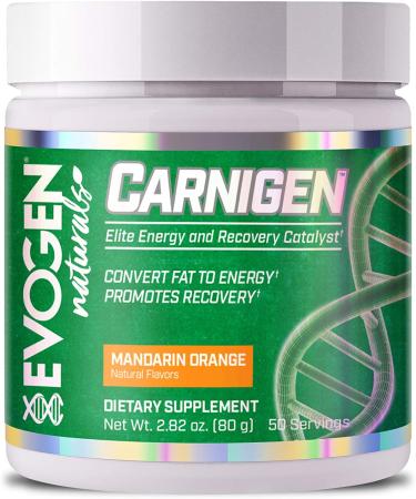 Evogen Carnigen Naturals Carnitine Fat Burning Powder | 50 Servings | Mandarin Orange - Buy Online on GoSupps.com