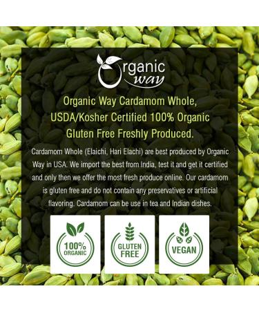 Organic Green Cardamom Pods - USDA Certified, Non GMO, Gluten Free - 4oz - India-Origin - 1 Count - Buy Online on GoSupps.com