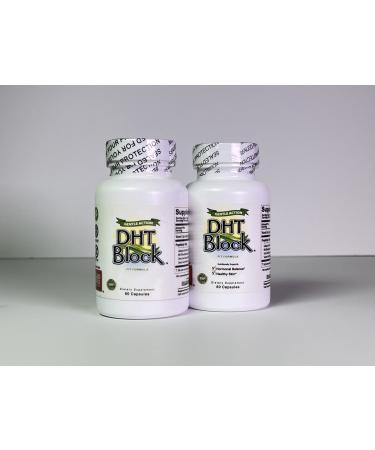 DHT Block (2 Pack - 120 Capsules Total) DHT Blocker Supplement for Skin, Acne, PCOS, Hair, and Hormonal Balance. DIM, Astragalus Root, Turmeric, Natural Ingredients. for Men and Women