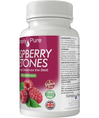 Simply Pure Vegan Raspberry Ketones Capsules x 90 | Gluten Free, GM Free | 5000mg - Buy Online on GoSupps.com