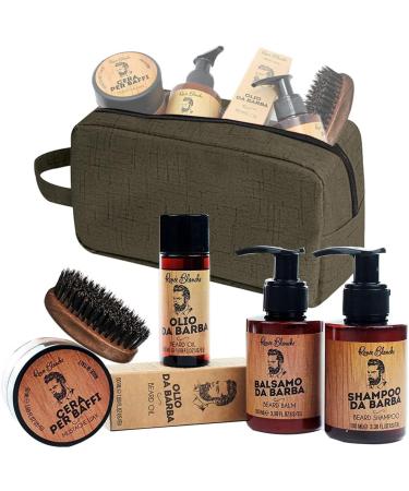 Ren e Blanche Man Bart Kit | Italian Made Beard Care Set - Shampoo Conditioner Oil Wax & Brush | Perfect Gift Idea - Buy Online on GoSupps.com