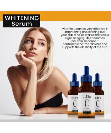 ULTRA Vitamin C & Hyaluronic Acid Face Serum - Hydrating Anti-Aging Serum with 20% Vitamin C for Reduction of Wrinkles, Fine Lines, and Dark Spots - Buy Online on GoSupps.com