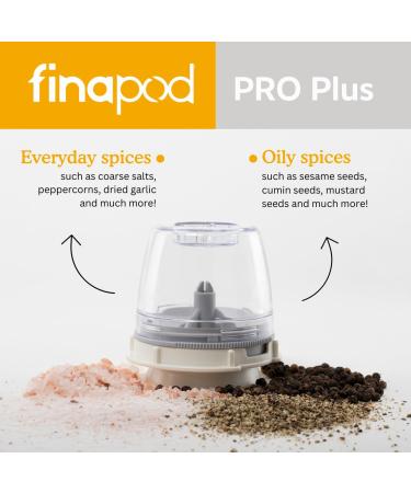 FinaMill Interchangeable Spice Pod: FinaPod PRO Plus - Grinds Salt, Pepper, and More - Buy Online on GoSupps.com