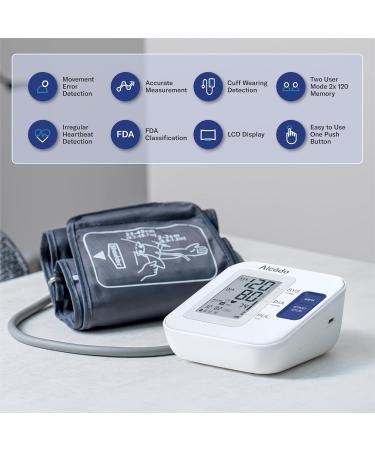 Alcedo Blood Pressure Monitor - Automatic Upper Arm BP Machine with Large Cuff 2X 120 Memory - FSA/HSA Eligible International Shipping Available - Buy Online on GoSupps.com