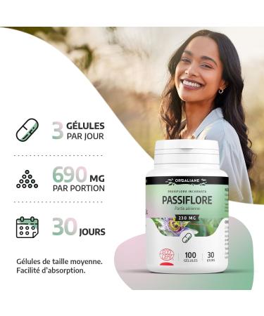 Organic Passion Flower 230 mg - 100 Capsules - Ecocert Certified - Orgaliane - Buy Online on GoSupps.com