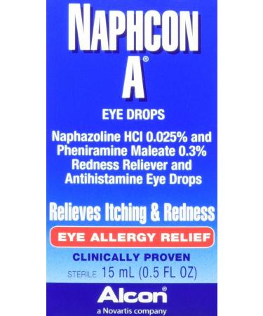 Alcon Naphcon-A Allergy Relief Eye Drops, 0.5-Ounce Bottles (Pack of 2)