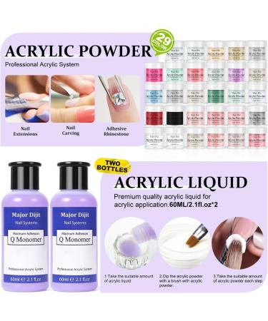DouborQ Acrylic Nail Kit with Electric Nail Drill, UV Nail Lamp, 29 Color Acrylic Powder Starter Set - Complete Nail Art Supplies for Beginners - Buy Online on GoSupps.com