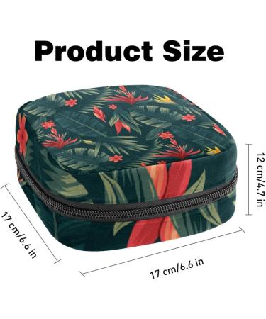 Storage Bags for Women - Tropical Leaf Motif Zippered Menstrual Cup & Period Insert Pocket Perfect for Tampons & Panty Liners - Eco-Friendly Green Design - Buy Online on GoSupps.com