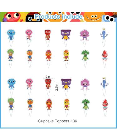 37pcs Super Simple Songs Birthday Party Supplies for Super Simple Songs Theme Birthday Decorations include Cake Topper and Cupcake Toppers Sets - Buy Online on GoSupps.com