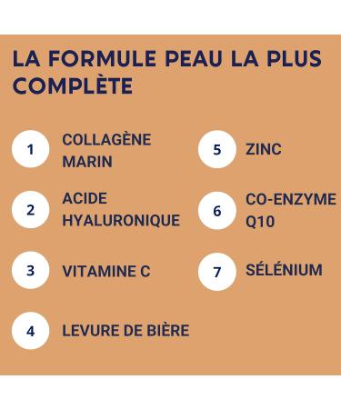 SKIN FORMULA | Marine Collagen Hyaluronic Acid Coenzyme Q10 Zinc Selenium Brewer's Yeast | Antioxidant Hydration Imperfection | 30 Day Skin Food Supplement | Made in France - Buy Online on GoSupps.com