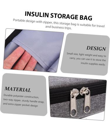 Healifty 3pcs Insulin Storage Bag Travel Ice Pack - Portable Cooler Medicine Organizer - Insulated Diabetic Supplies Case - Multi-function Drug Travel Case - Grey (21.5X12cm) - Buy Online on GoSupps.com