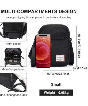 Mini Crossbody Shoulder Bag | Unisex Mini Messenger Satchel in Black - Buy Online on GoSupps.com