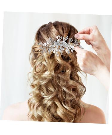 MERRYHAPY Rhinestone Tuck Comb Wedding Veil Comb Leaf Bridal Headpieces Bridesmaid Hair Comb Bride Hair Side Comb Bridal Hair Pins Wedding Accessories Wedding Hair Comb Gem Side Combs Metal - Buy Online on GoSupps.com