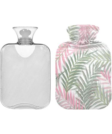 NAANLE Pink Palm Leaf Hot Water Bottle - 1L Heat Bottle for Menstrual Cramps & Pain Relief | Ideal for Hand & Foot Heat Therapy - Buy Online on GoSupps.com