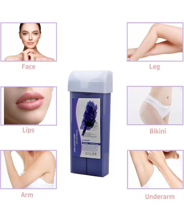 Wax Roll On Professional Roll on Depilatory Wax Hair Removal Wax Cartridge for Men-Women 4 Pack Wax Depilatory Wax Roller 100g (Lavender) - Buy Online on GoSupps.com