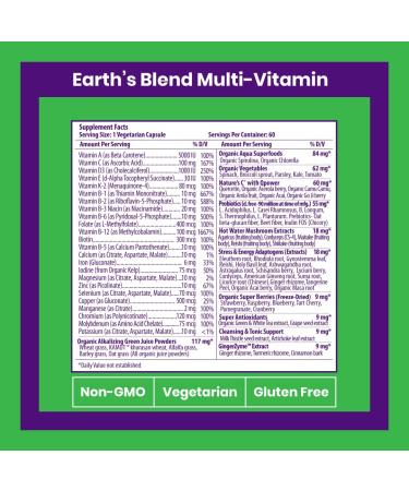 Paradise Herbs ORAC-Energy Earth Blend Superfood Multivitamin with Iron - 60 Vegetarian Capsules - Buy Online on GoSupps.com