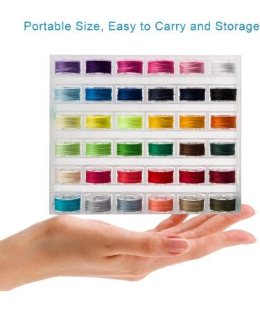 BetyBedy 36Pcs Bobbins and Sewing Threads with Bobbin Case - Pre-Wound Bobbins Set for Multiple Sewing Machines - Standard Size, Assorted Colors - Plastic - Buy Online on GoSupps.com