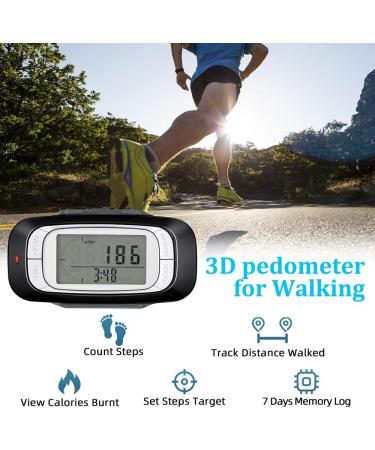 Fivtsme 3D Pedometer Clip - Step Counter for Walking | Simple Large Display Fitness Tracker for Men & Women | No App or Phone Required - Buy Online on GoSupps.com
