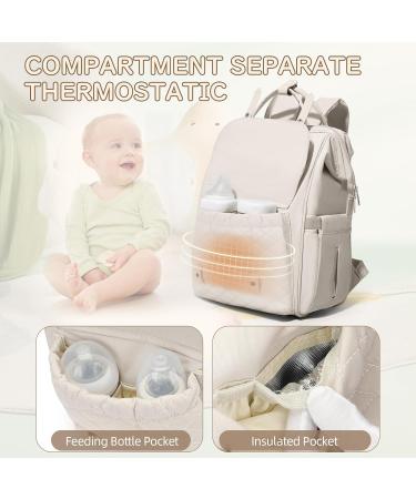 Shop A2 Beige Waterproof Baby Diaper Backpack - Multifunctional Casual Bag for Moms & Dads - Buy Online on GoSupps.com